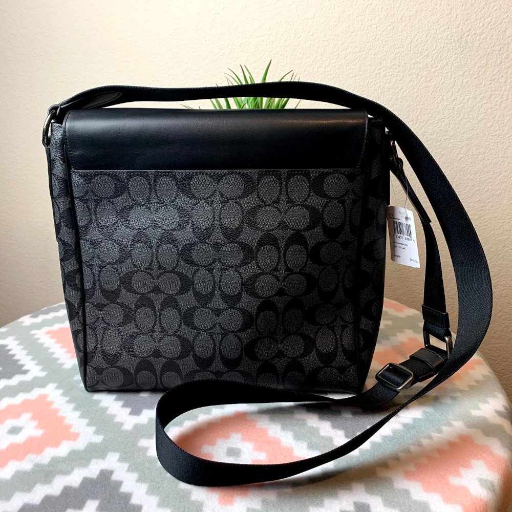 COACH HOUSTON MAP BAG IN SIGNATURE BLACK L… - Picture 2 of 5